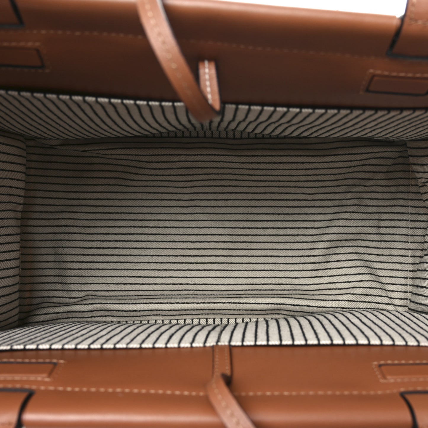 Canvas Calfskin Cushion Tote Beige