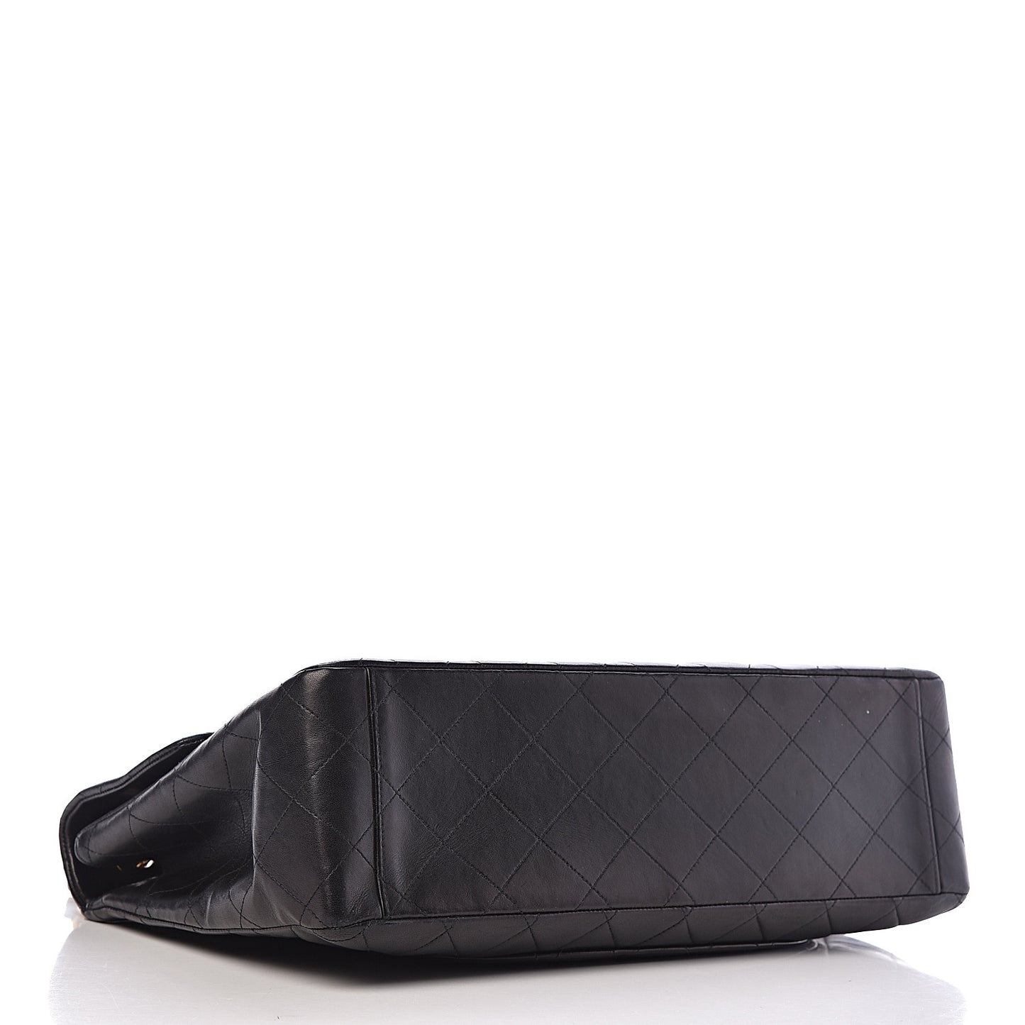 Lambskin Quilted XL Jumbo Single Flap Black