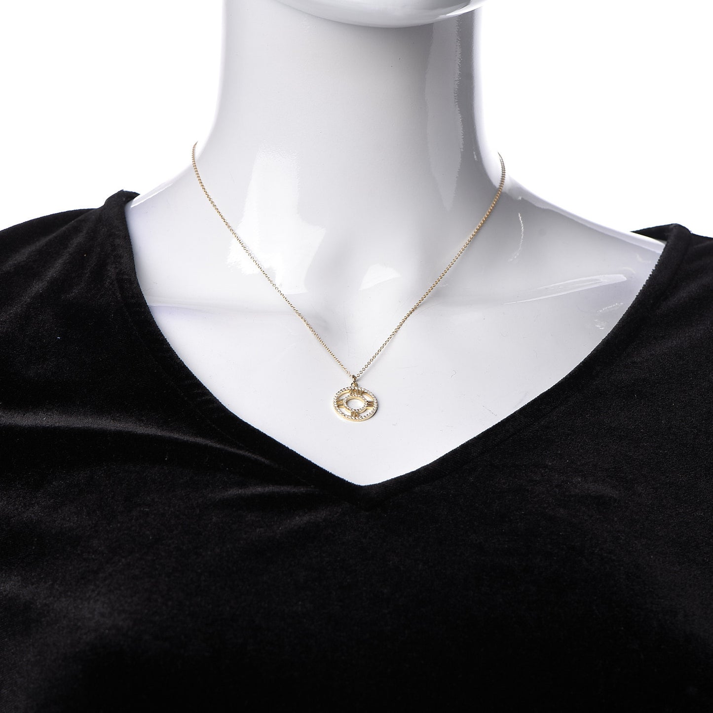 18K Yellow Gold Diamond Small Atlas Open Pave Pendant Necklace