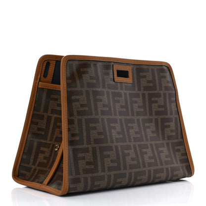 Fendi Glazed Fabric Vitello Century FF 1974 Stamp Patch Mini Peekaboo Defender Cover Mogano Panna Caramello 3 of 9