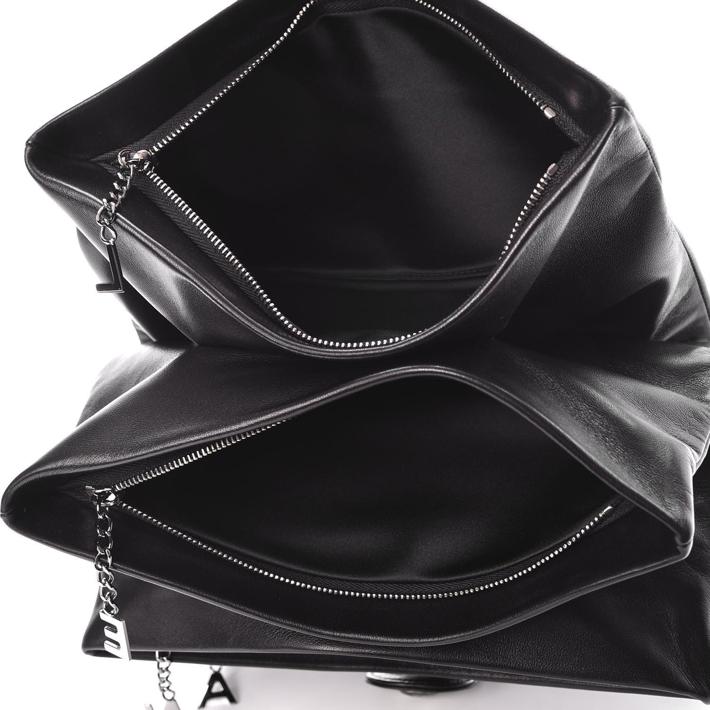 Lambskin Accordion Globe Clutch Black