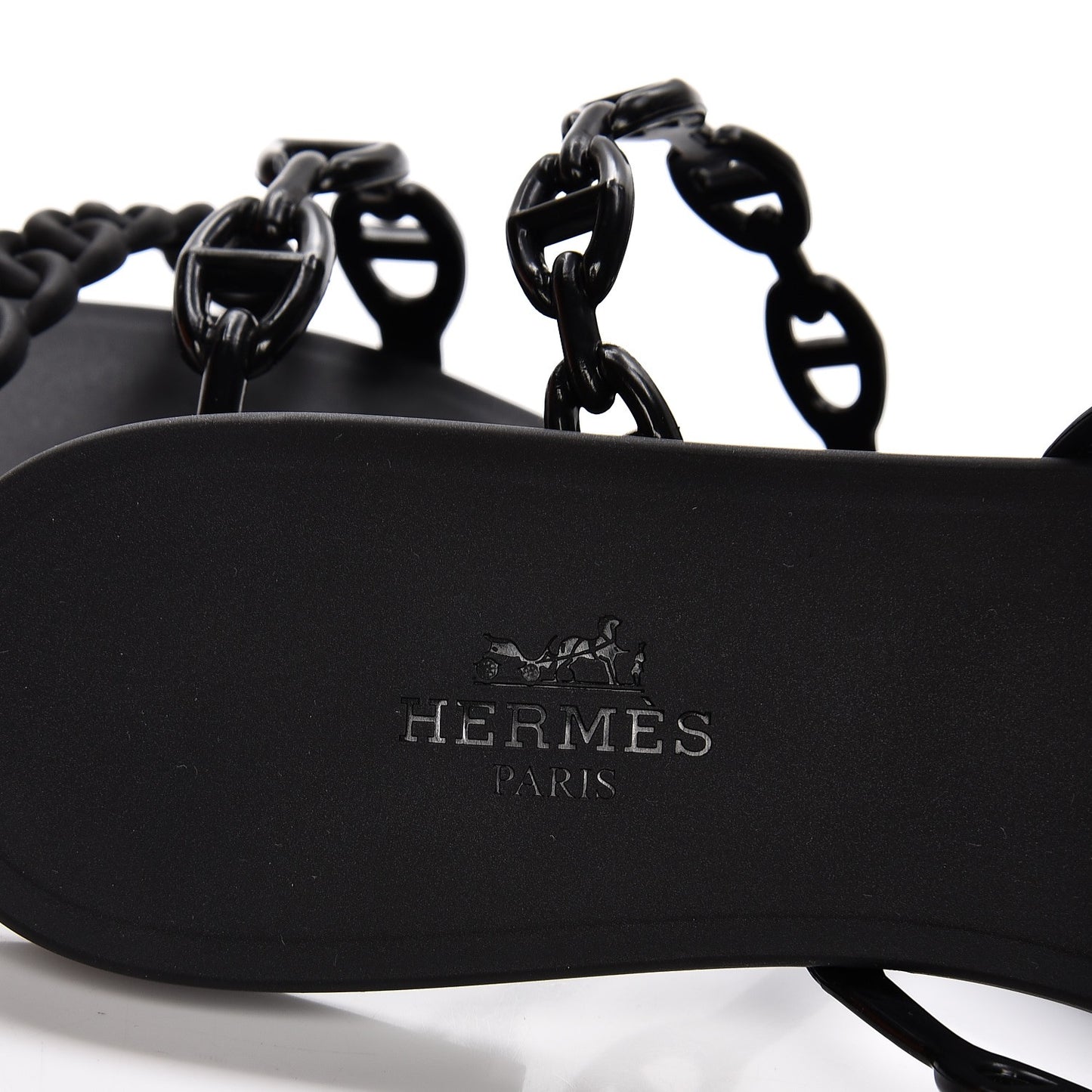 Rubber Chaine d'Ancre Rivage Sandals 37 Black