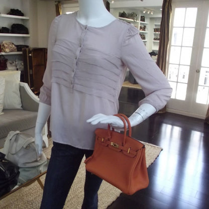 Hermes Taurillon Clemence Birkin 25 Orange 2 of 12