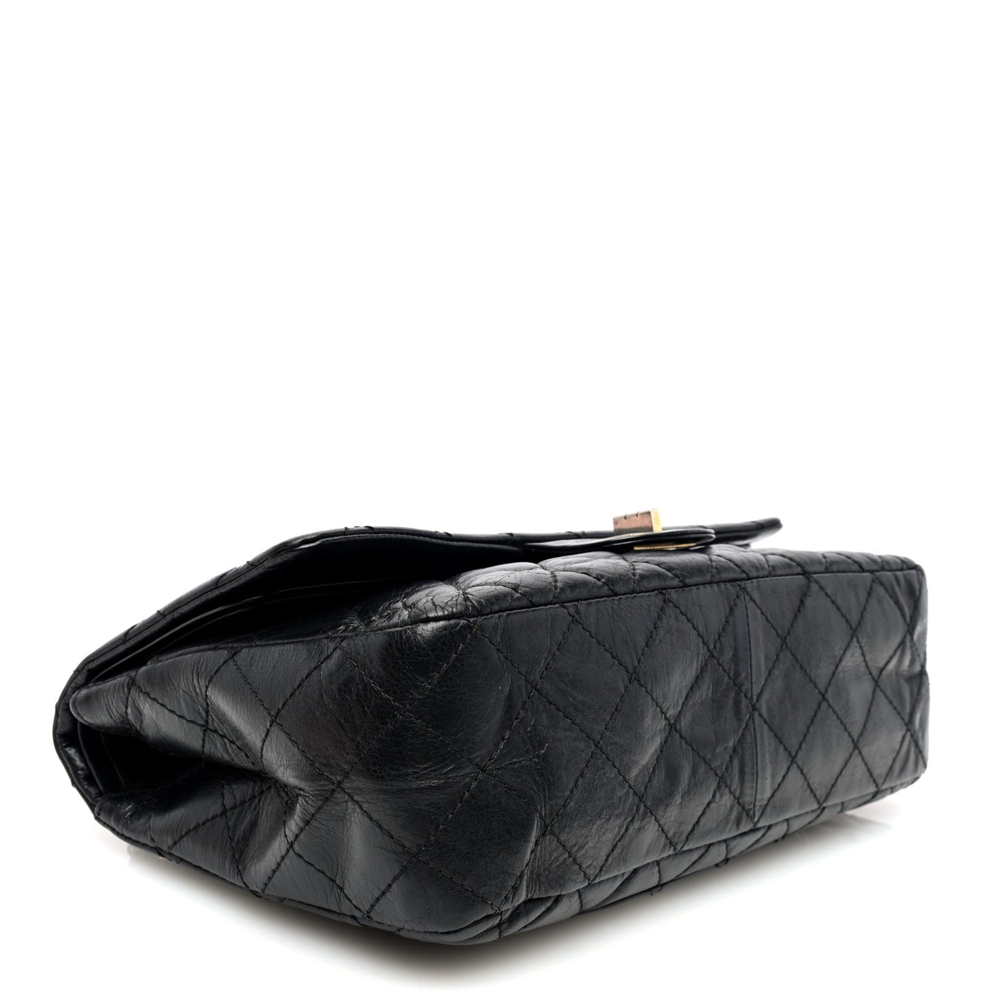 Aged Calfskin Quilted 2.55 Reissue 227 Flap Black