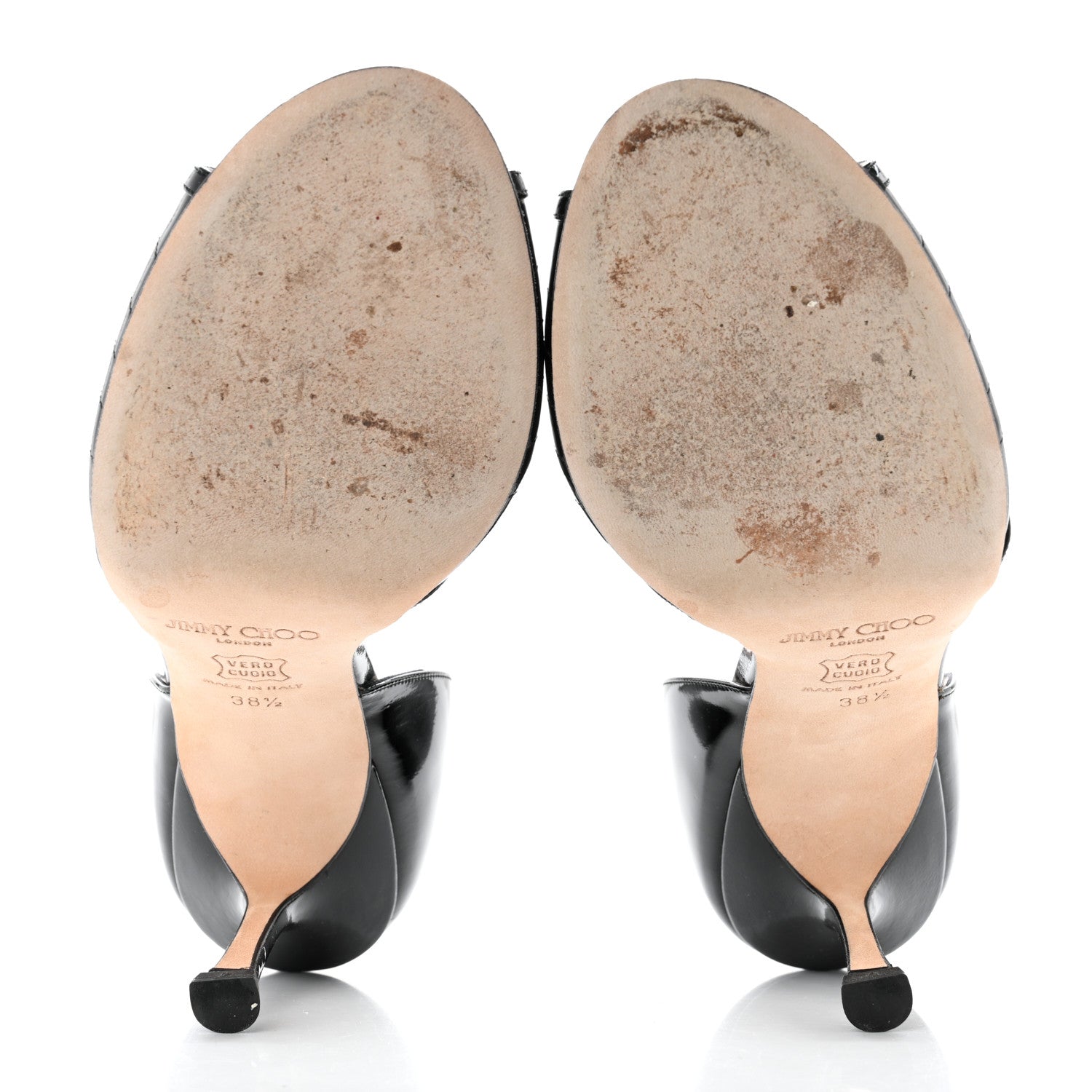 Jimmy Choo Patent Trinity Sandals 38.5 Black 5 of 8