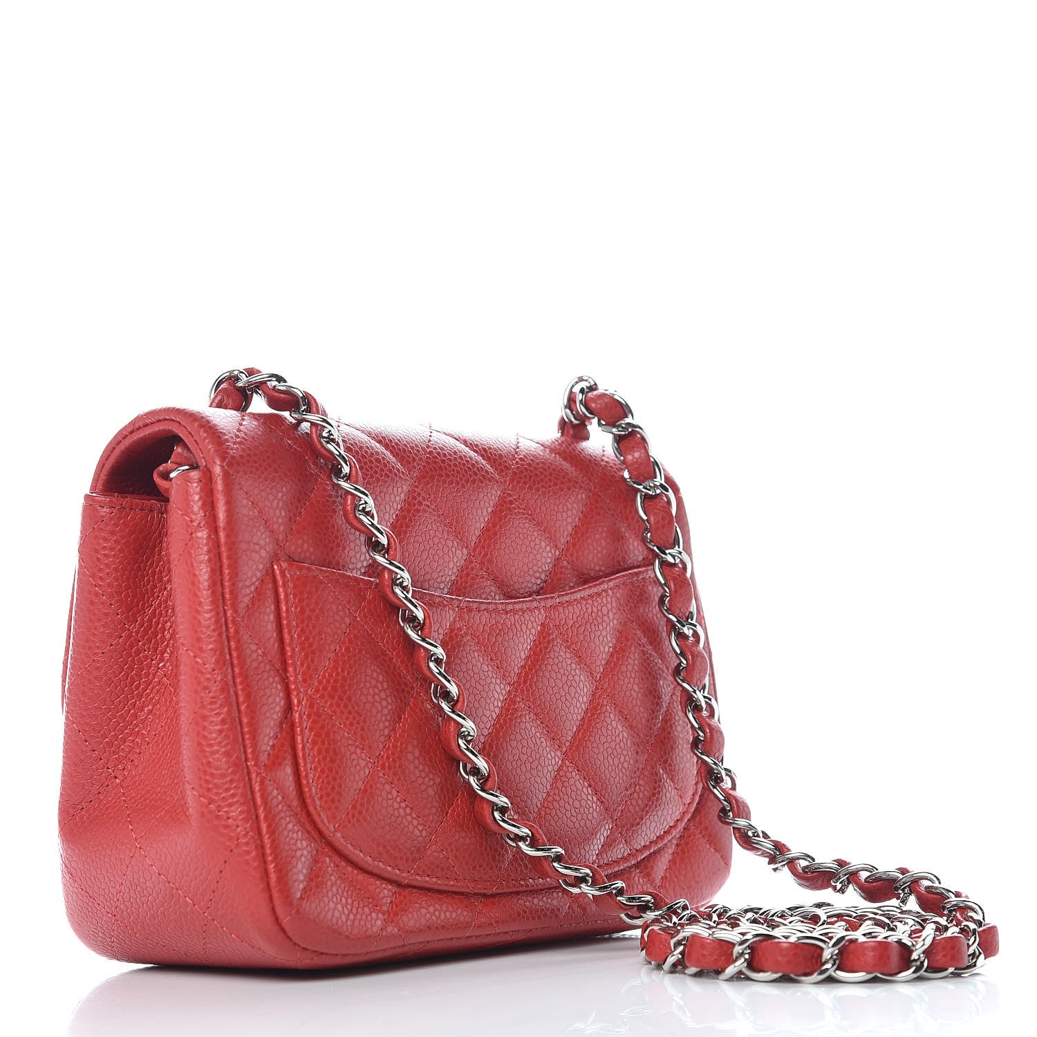 Chanel Caviar Quilted Mini Square Flap Red 3 of 9