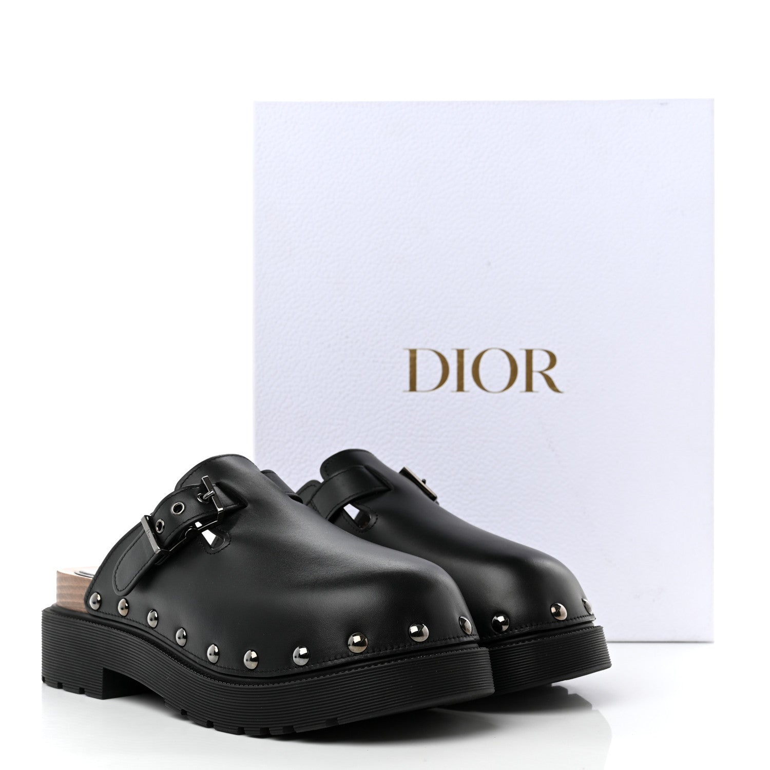 Christian Dior Calfskin Diorquake Buckled Lug Sole 15mm Clogs 40 Black 9 of 9