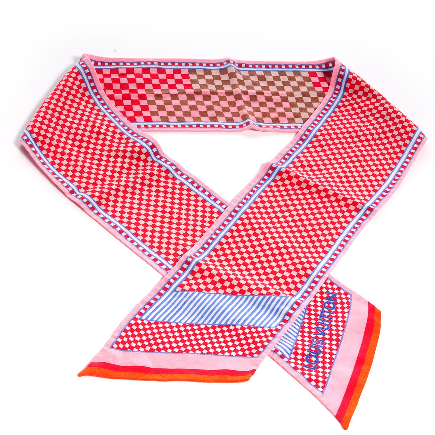 Silk Damier Aquarelle Bandeau Piment