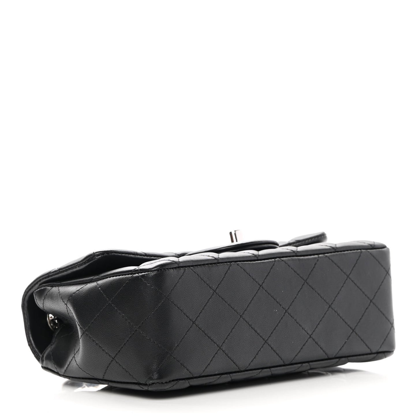 Lambskin Quilted Mini Rectangular Flap Black