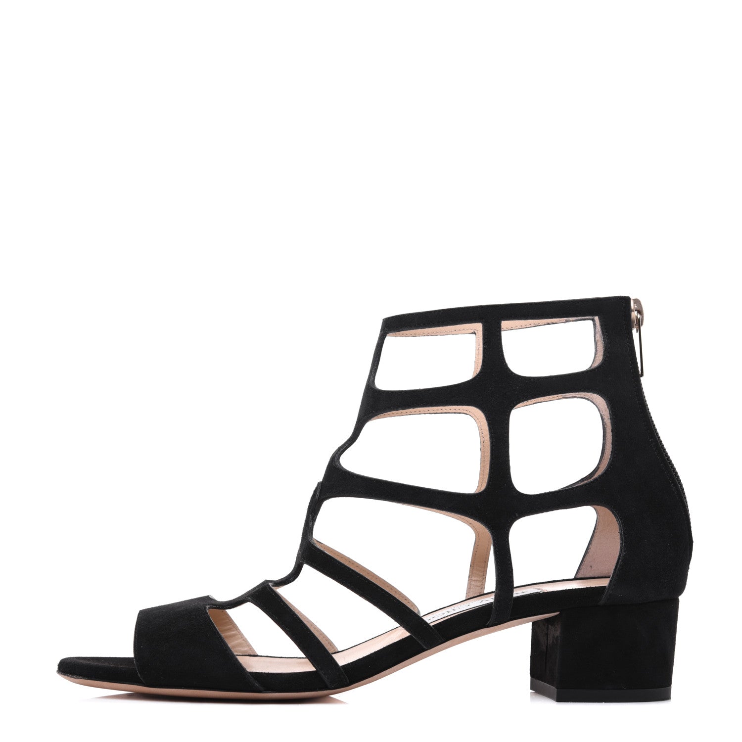 Jimmy Choo Suede Ren 35 Sandals 38 Black 1 of 13
