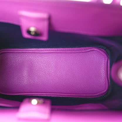 Christian Dior Grained Calfskin Small Open Bar Tote Purple 5 of 9