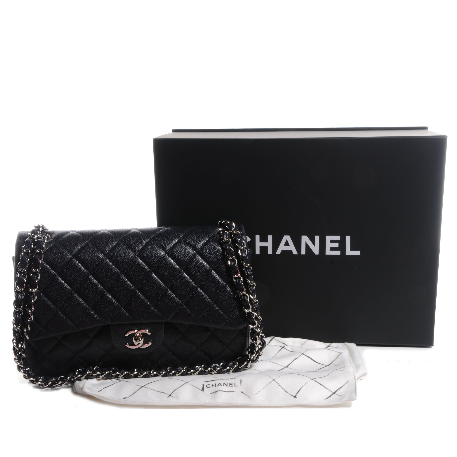 Chanel Caviar Jumbo Double Flap Navy Blue 5 of 9
