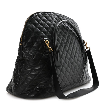 Saint Laurent Calfskin Quilted ES Giant Travel Bag Black 2 of 9
