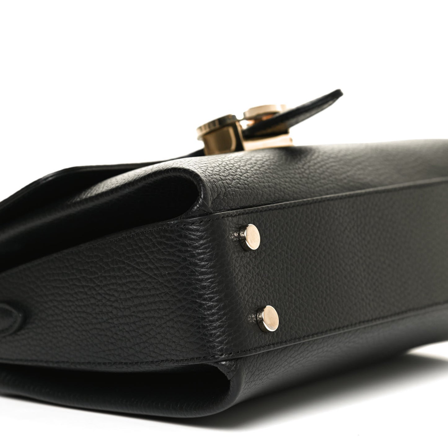 Dollar Calfskin Interlocking G Top Handle Shoulder Bag Black