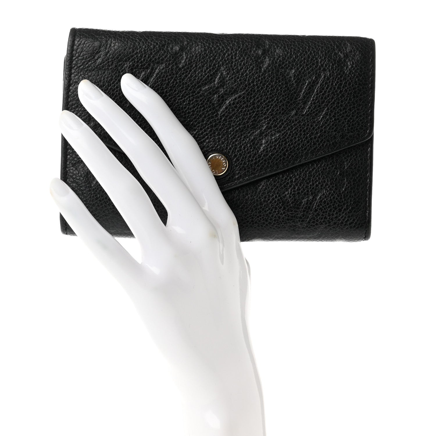 Louis Vuitton Empreinte Compact Curieuse Wallet Black 2 of 9