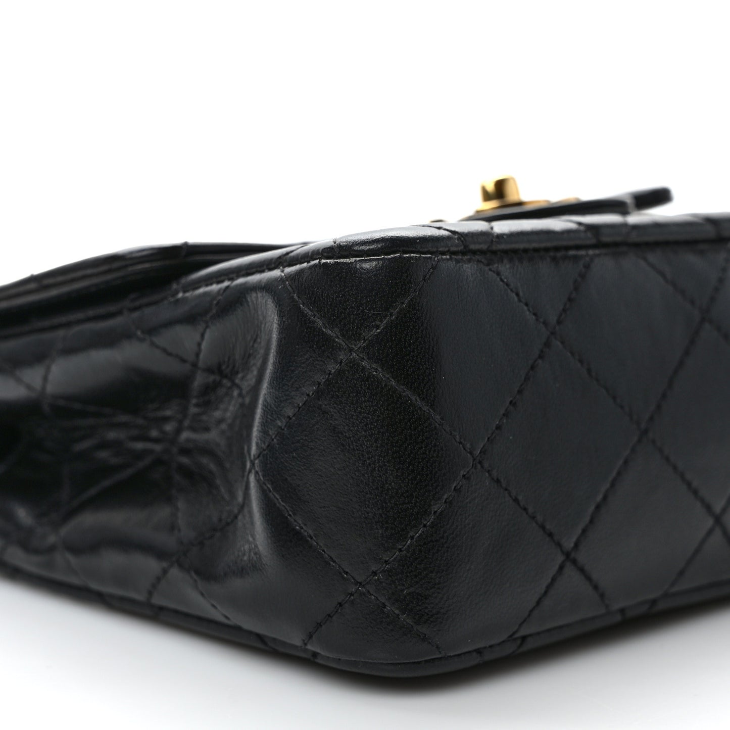Lambskin Quilted Mini Kelly Flap Bag Black
