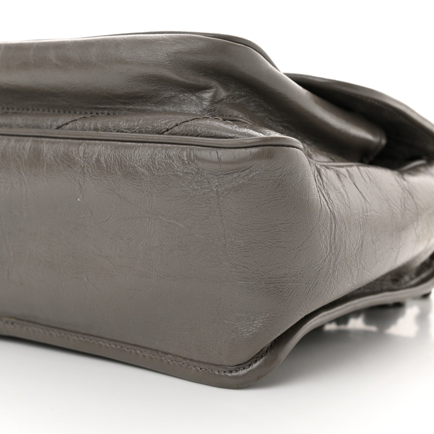 Crinkled Calfskin Matelasse Monogram Medium Niki Chain Satchel Light Gray