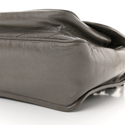 Saint Laurent Crinkled Calfskin Matelasse Monogram Medium Niki Chain Satchel Light Gray 10 of 14