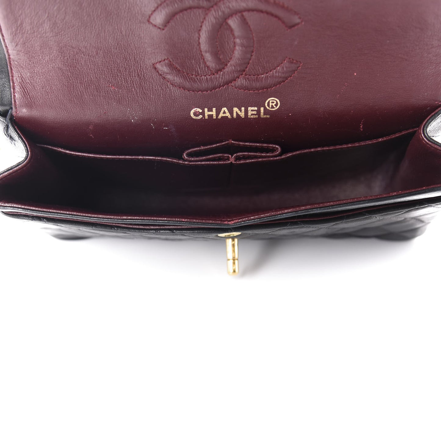 Lambskin Quilted Small Double Flap Black