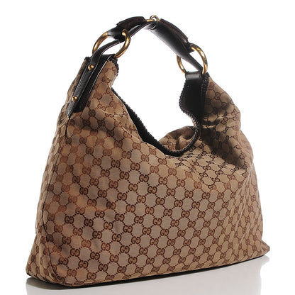 Gucci Monogram Large Horsebit Chain Hobo Dark Brown 10 of 14