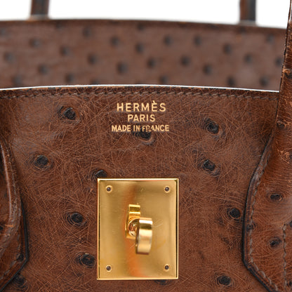 Hermes Ostrich Birkin 35 Noisette 6 of 16