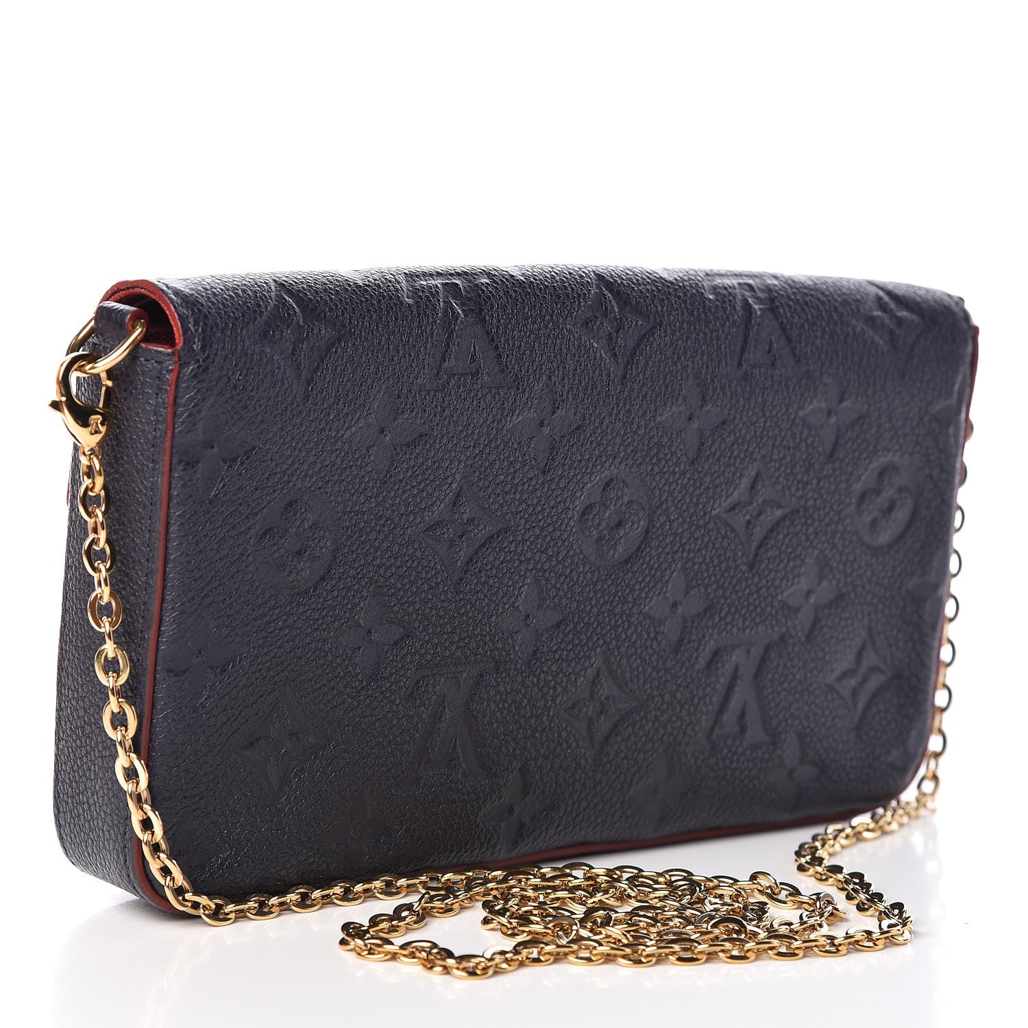 Louis Vuitton Empreinte Pochette Felicie Chain Wallet Marine Rouge 4 of 12