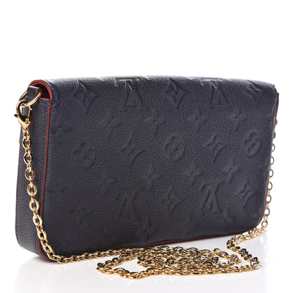 Louis Vuitton Empreinte Pochette Felicie Chain Wallet Marine Rouge 4 of 12