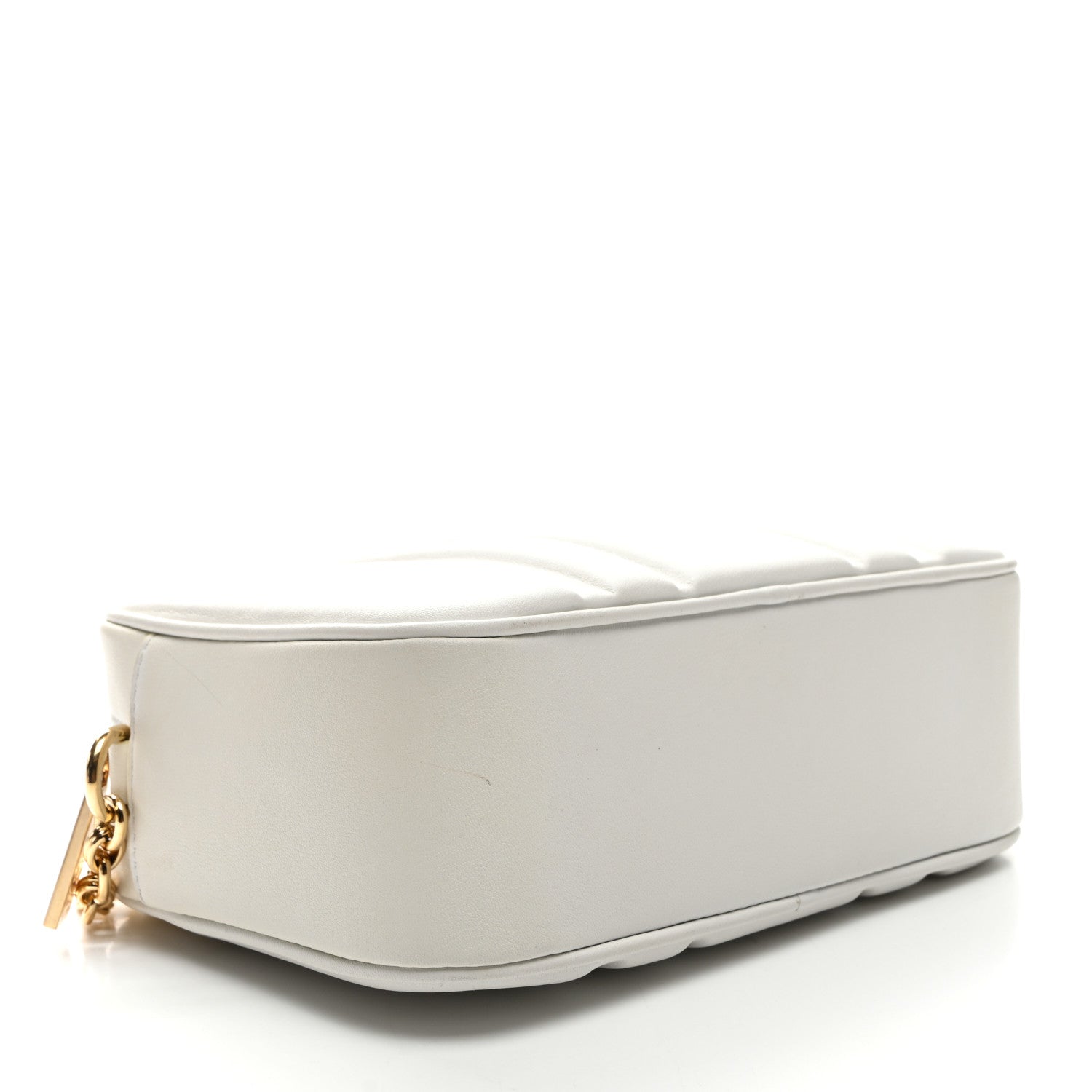 Salvatore Ferragamo Calfskin Quilted Medium Gancini Camera Case Optic White 4 of 9