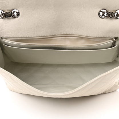 Chanel Caviar Quilted Jumbo Single Flap Bijoux Chain Ivory 5 of 14