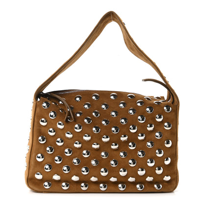 Khaite Pebbled Sport Calfskin Studded Elena Nougat 1 of 8