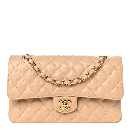 Chanel Caviar Quilted Medium Double Flap Beige 1 of 10