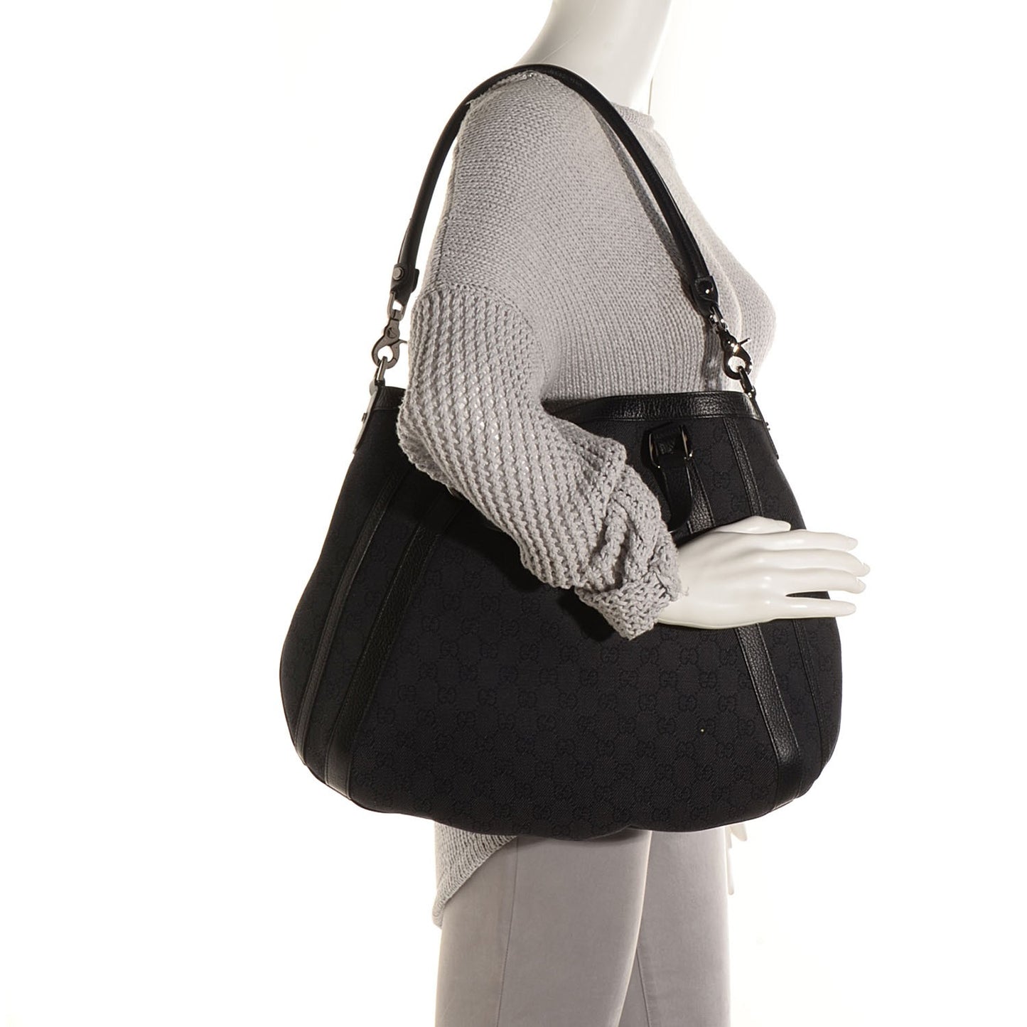 Monogram Medium Abbey Convertible Tote Black