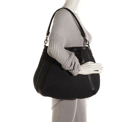 Gucci Monogram Medium Abbey Convertible Tote Black 2 of 7