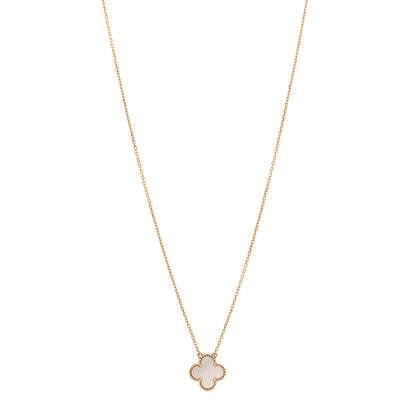 Van Cleef & Arpels VAN CLEEF & ARPELS 18K Yellow Gold Mother of Pearl Vintage Alhambra Pendant Necklace 1 of 6