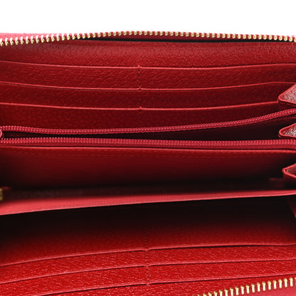 Gucci Canvas Sylvie Stripe Logo Zip Around Wallet Mystic White Hibiscus Red Maritime 5 of 8