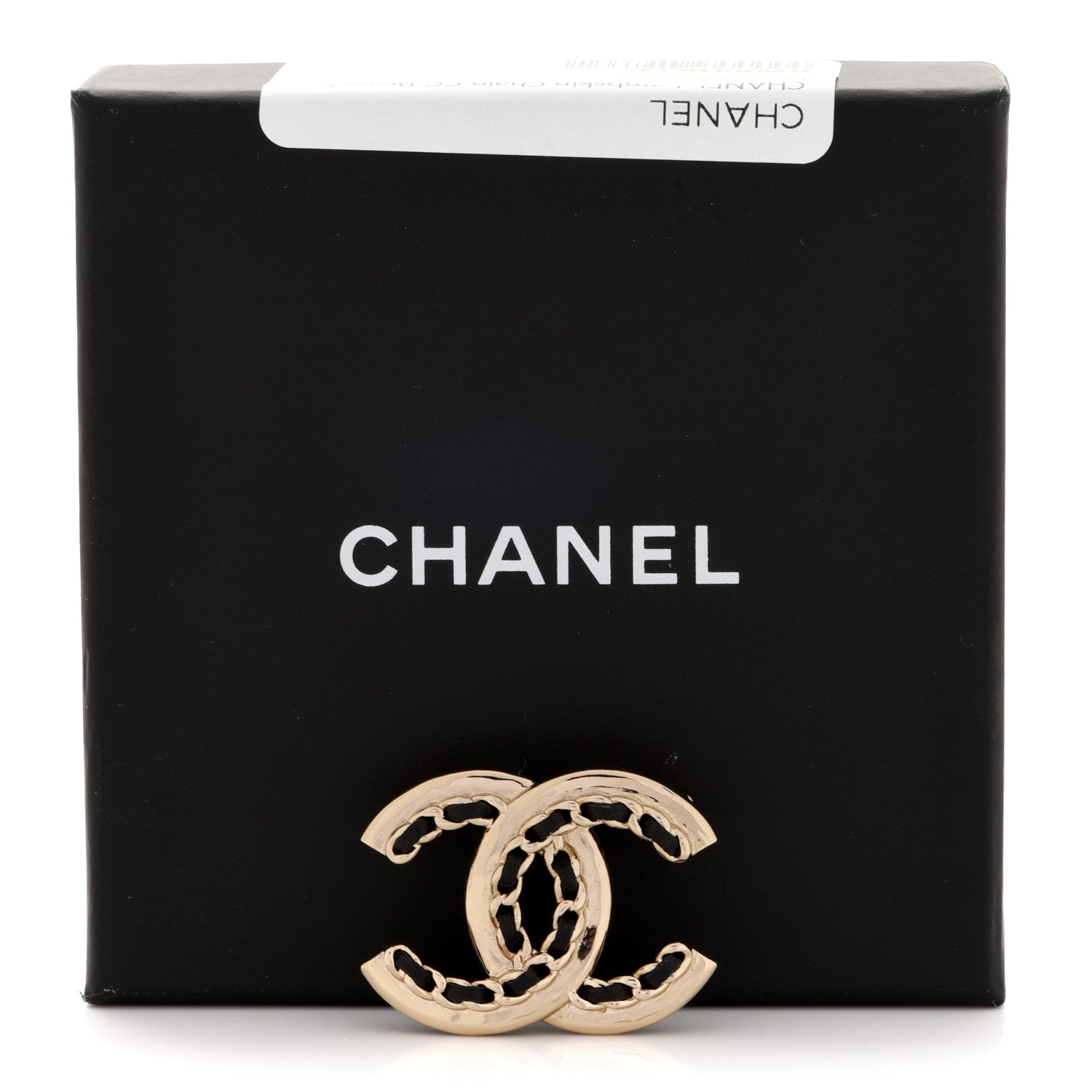 Chanel Lambskin Chain CC Chain Brooch Black Gold 5 of 5