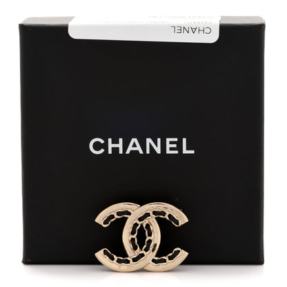 Chanel Lambskin Chain CC Chain Brooch Black Gold 5 of 5