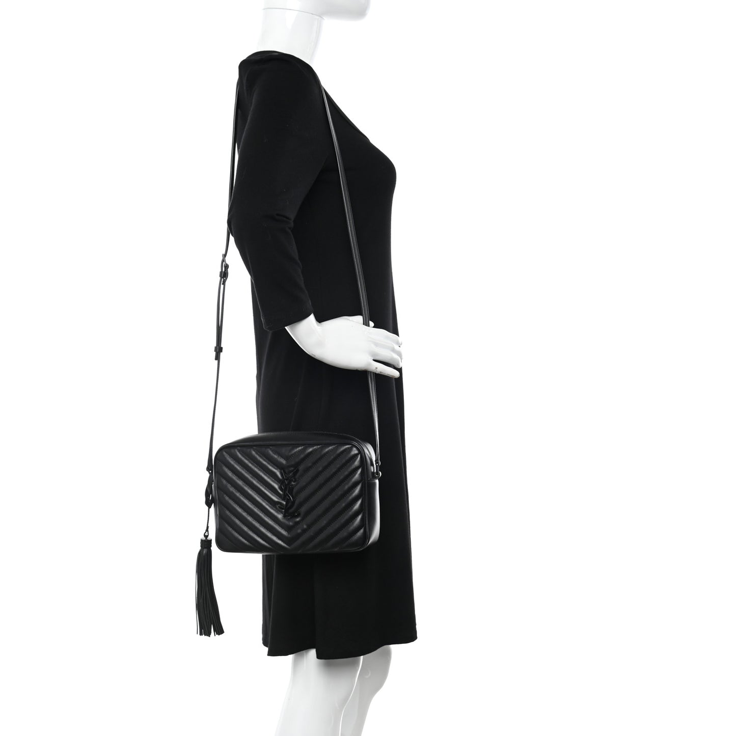 Calfskin Matelasse Monogram Monochrome Lou Camera Bag Black