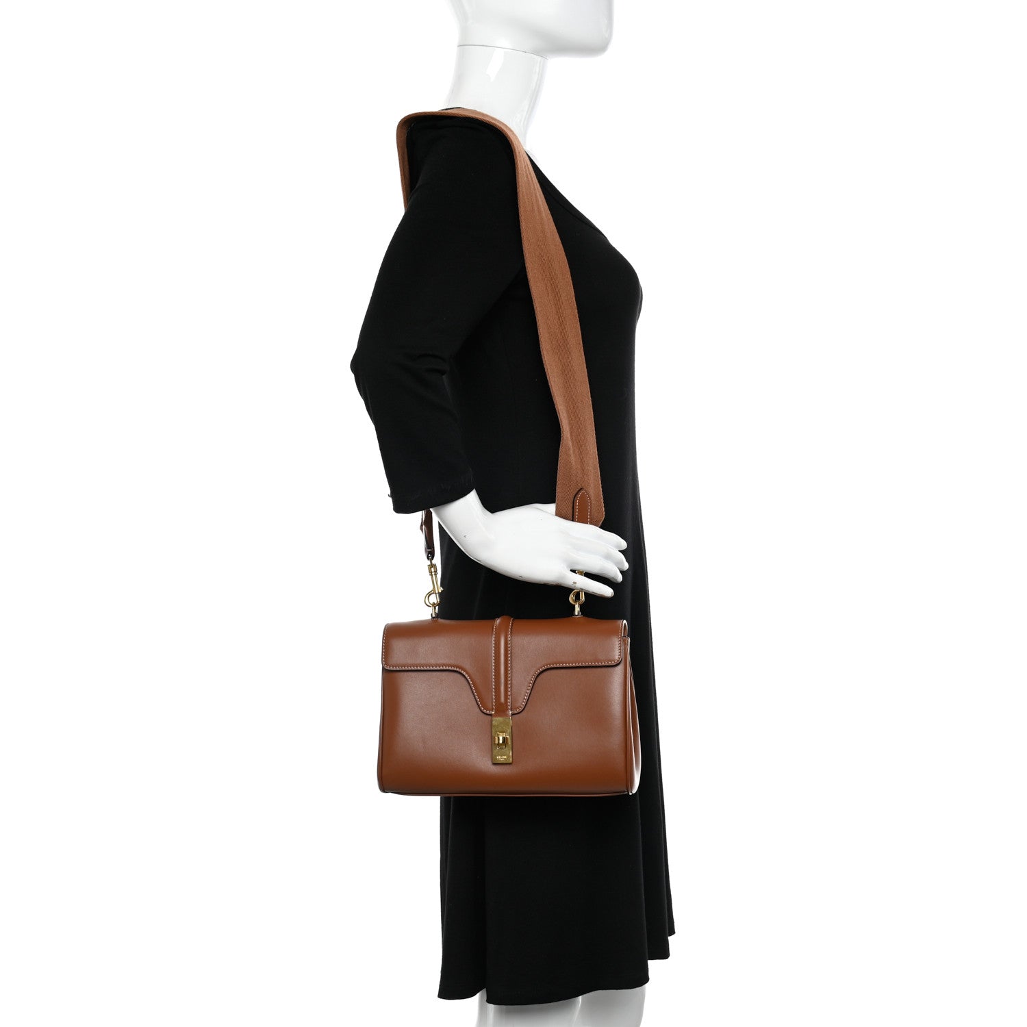 Celine Smooth Calfskin Teen Soft 16 Shoulder Bag Tan 2 of 13