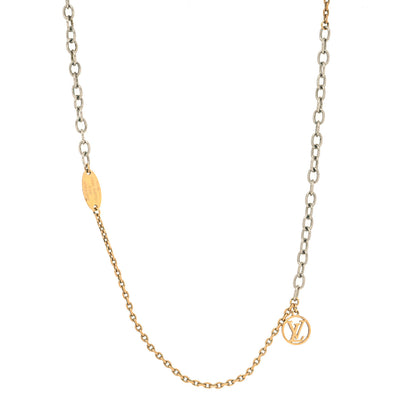 Louis Vuitton Logomania Necklace Silver Gold 1 of 6