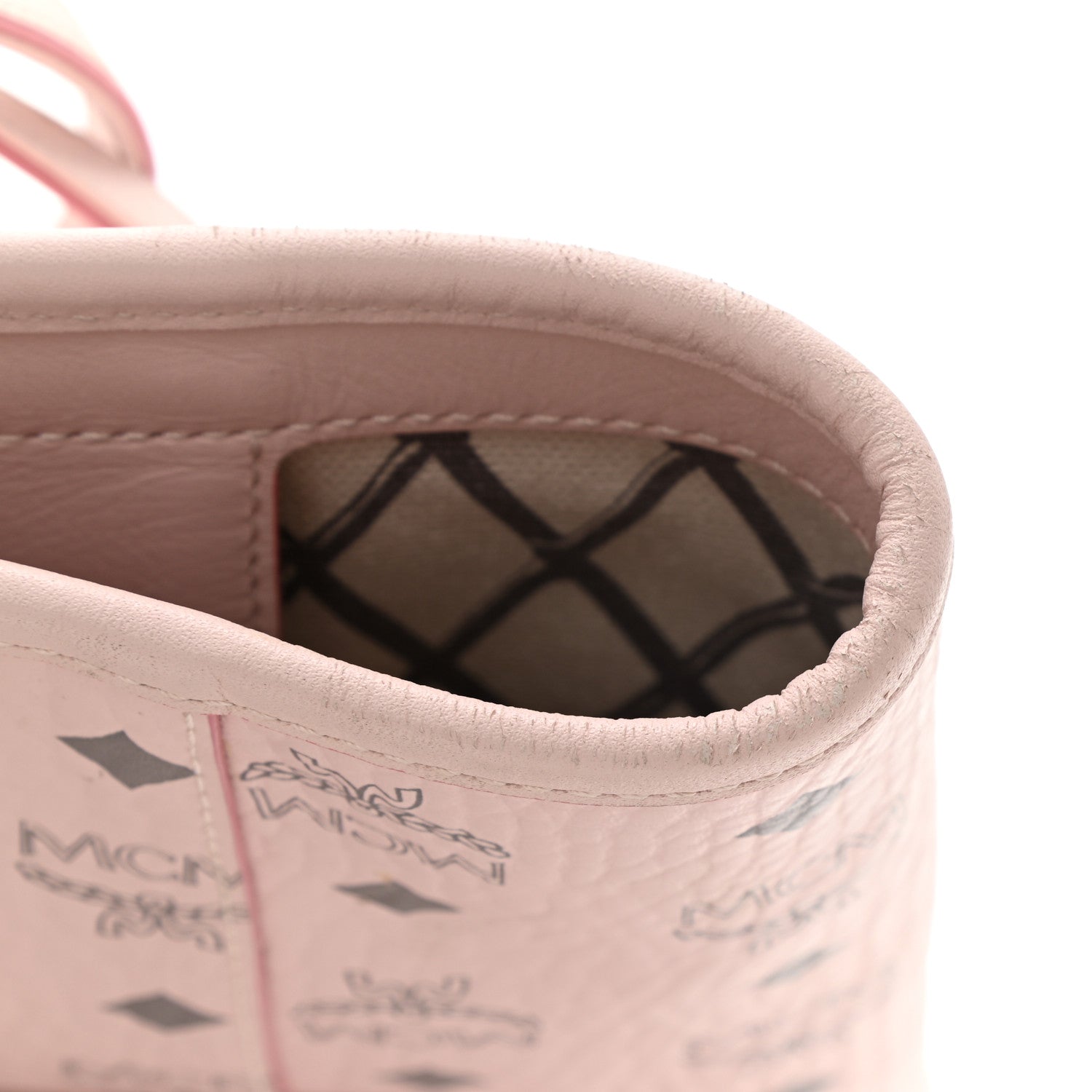 MCM Visetos Toni Shopper Tote Powder Pink 12 of 13