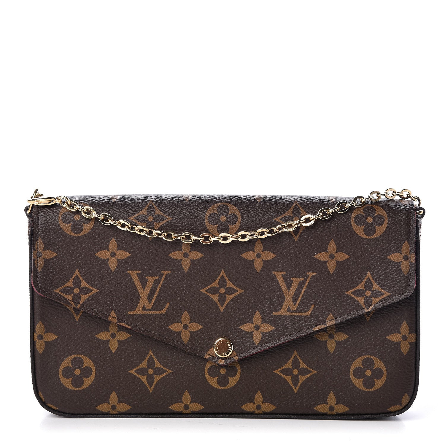 Louis Vuitton Monogram Pochette Felicie Chain Wallet Fuchsia 1 of 11