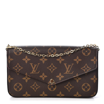 Louis Vuitton Monogram Pochette Felicie Chain Wallet Fuchsia 1 of 11