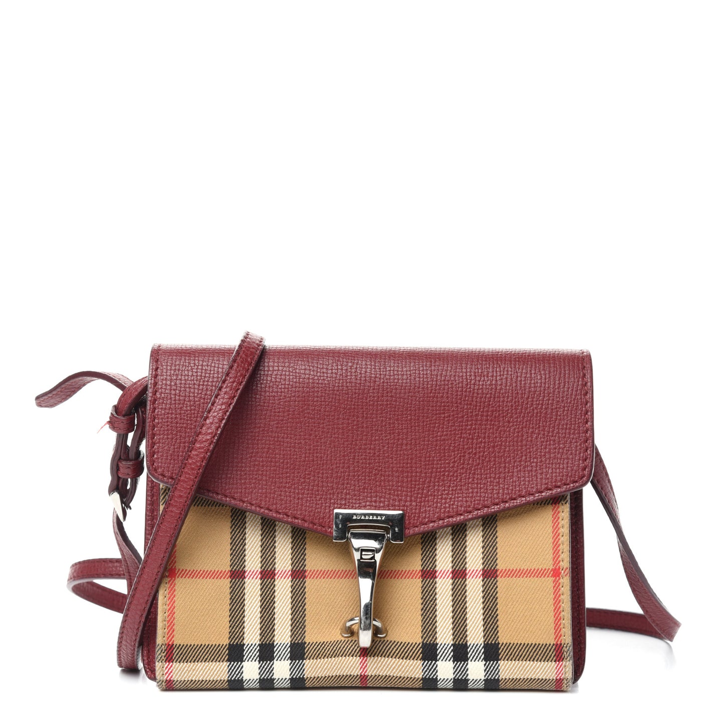 Derby Calfskin House Check Mini Macken Crossbody Bag Russet Red