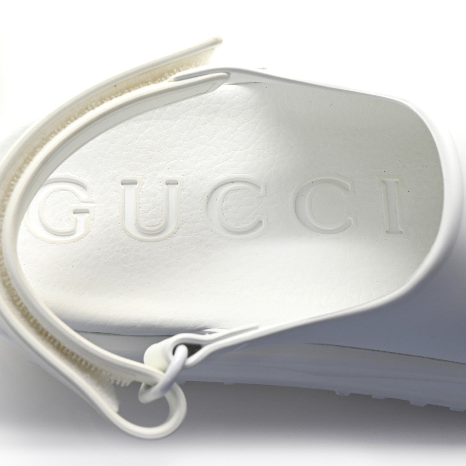 Gucci Soft Rubber Horsebit Touch Womens Strapped Sandals 37 Great White 7 of 8