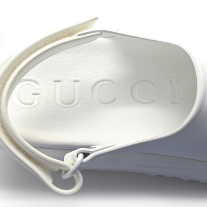 Gucci Soft Rubber Horsebit Touch Womens Strapped Sandals 37 Great White 7 of 8