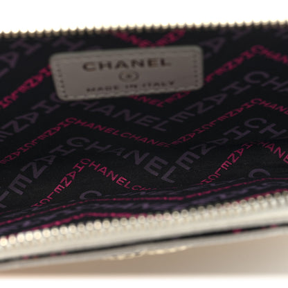 Chanel Caviar Quilted CC Logo Zip Around Card Holder White 5 of 8