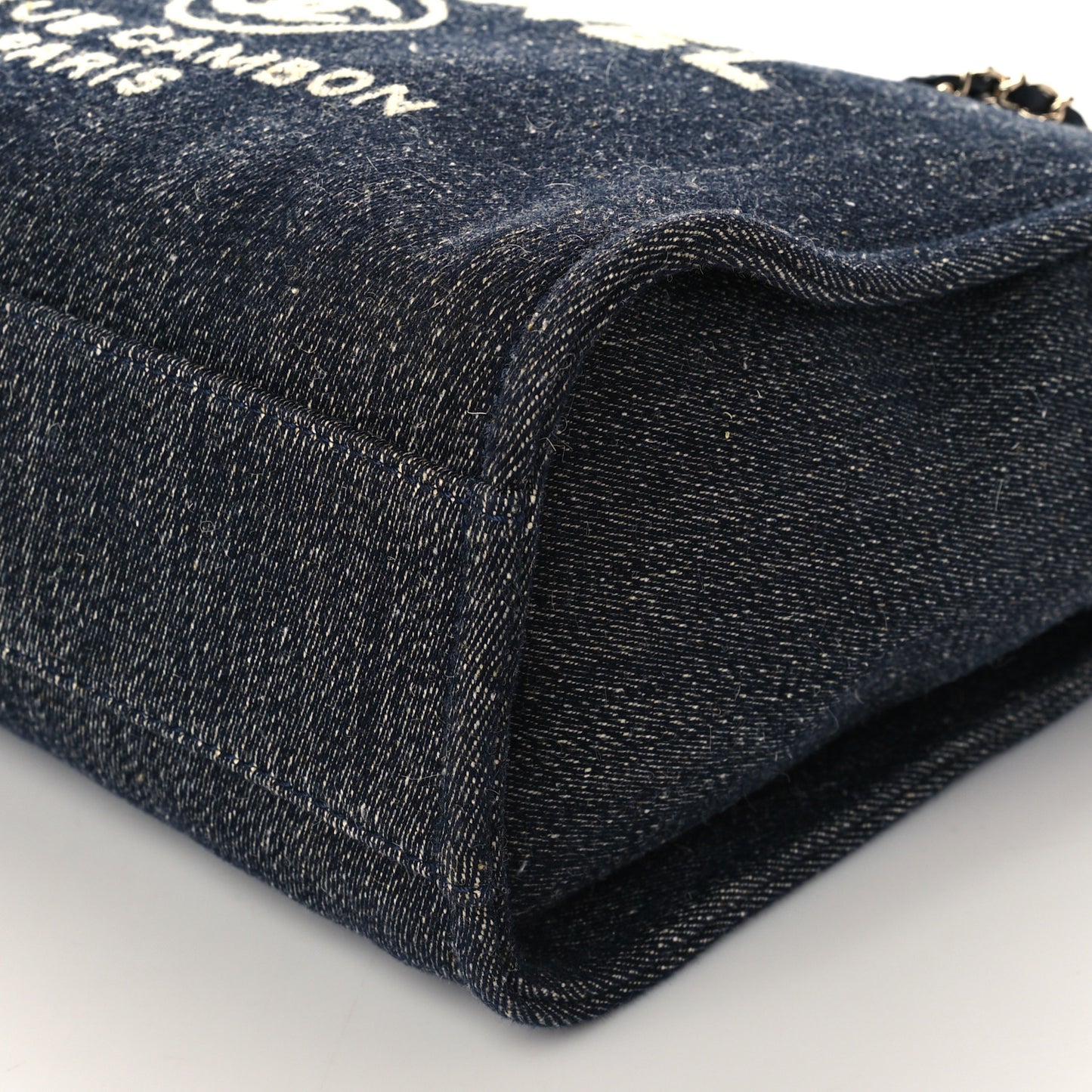 Denim Small Deauville Tote Dark Blue White
