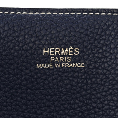 Hermes Taurillon Clemence Double Sens 45 Reversible Tote Bleu Izmir Bleu Saphir 10 of 21