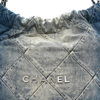 Chanel Denim Quilted Small Chanel 22 Blue 9 of 11